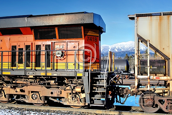 Railcars and Whitefish Mountain