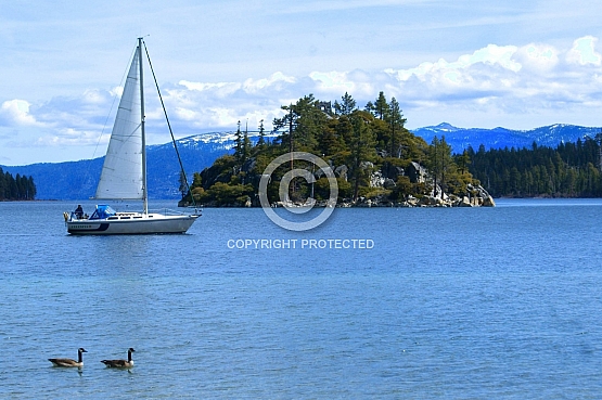 Sailboat on Emerald Bay