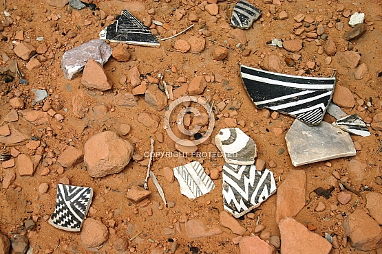 Black on White Pottery Remnants