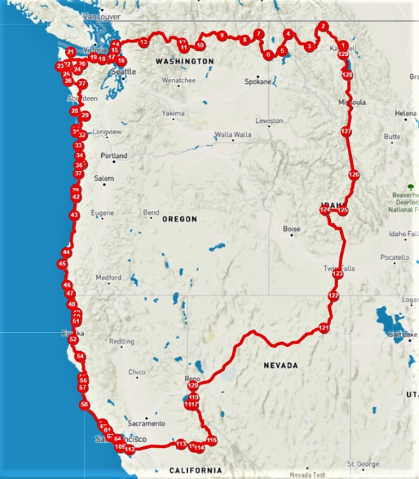 Extreme Northwest Tour Map